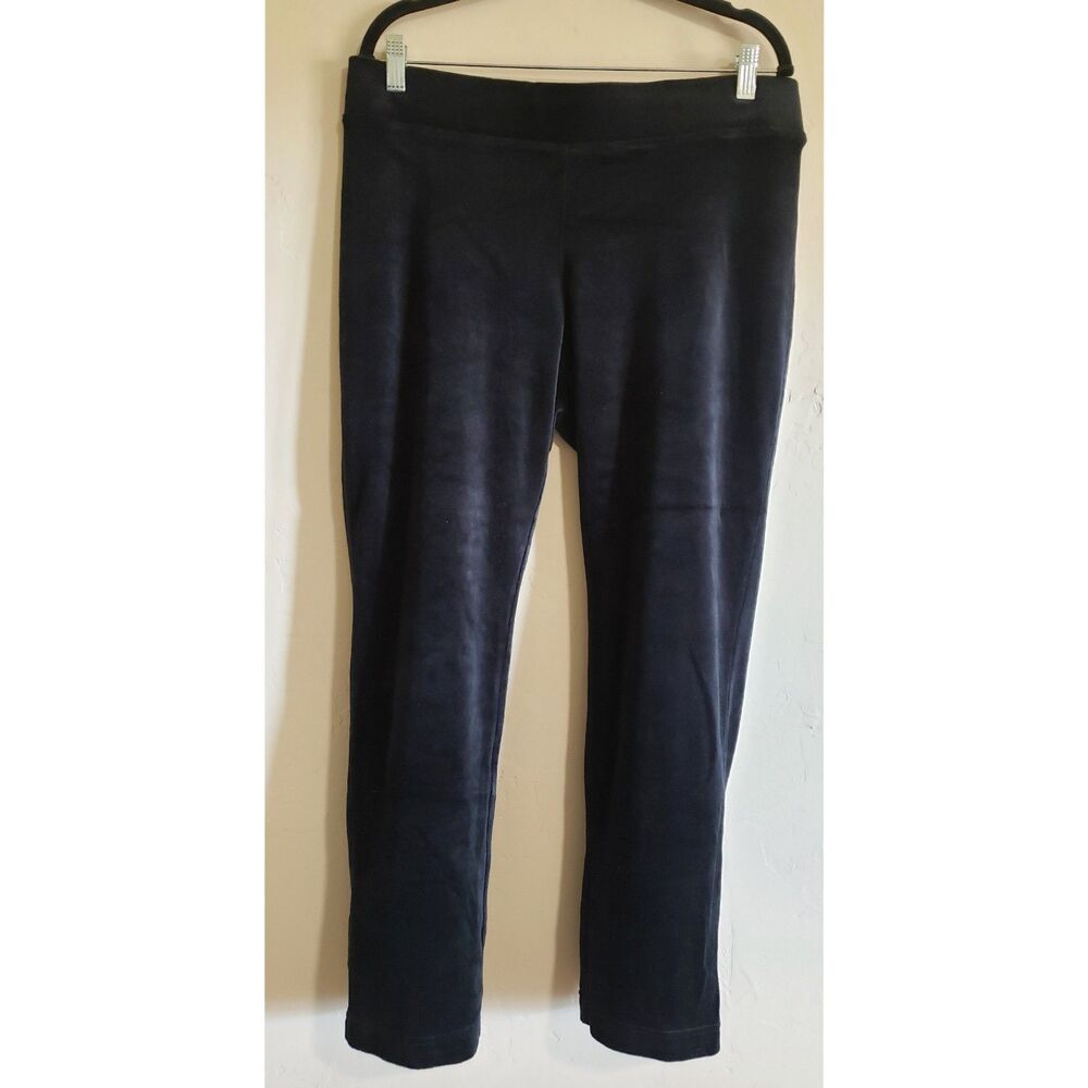 J. Jill Pure Jill Pants Women Sz. MP Black Velour High Rise Athleisure Joggers